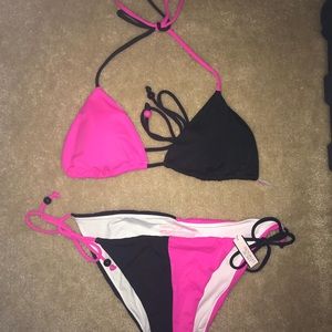 Victoria’s Secret Medium Pink & Black Bikini